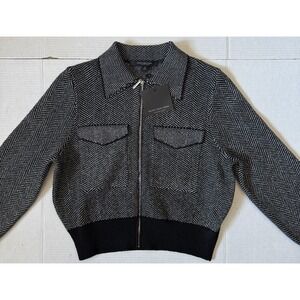 ANDREW MARC NEW YORK - Women's Black Cardigan Zip Sweater - X-Small - NWT NEW!
